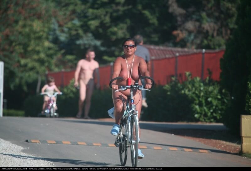 Naturists Road Biking pics - Many naked men and women