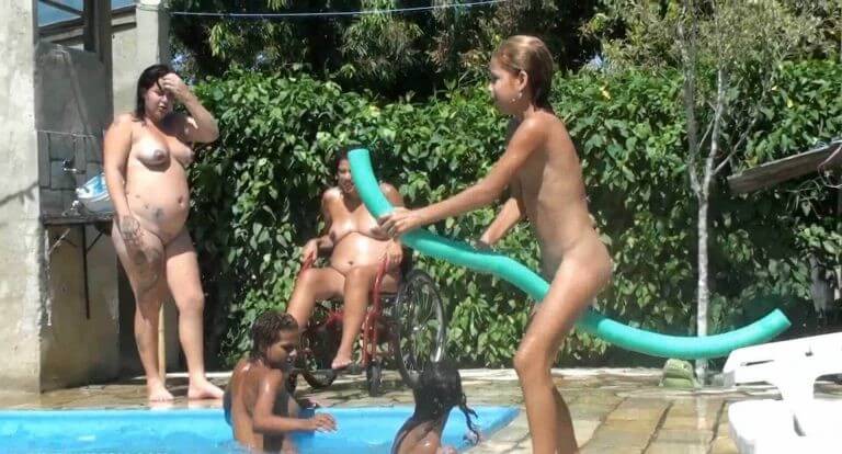 Oceanic Backyard Noon # 1 Full HD - Naturists love sunlight and fresh air