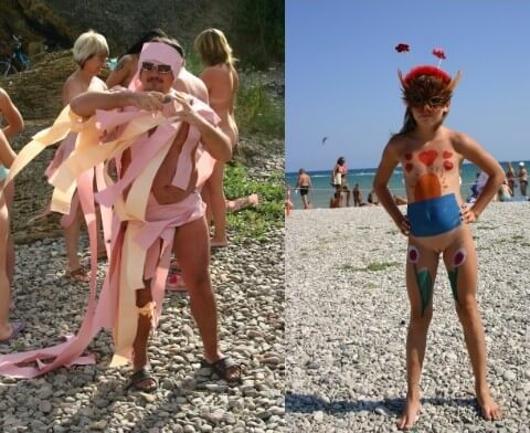 Natural Mud Camouflaging pics - Naturism teaches us to accept ourselves and others without judgment