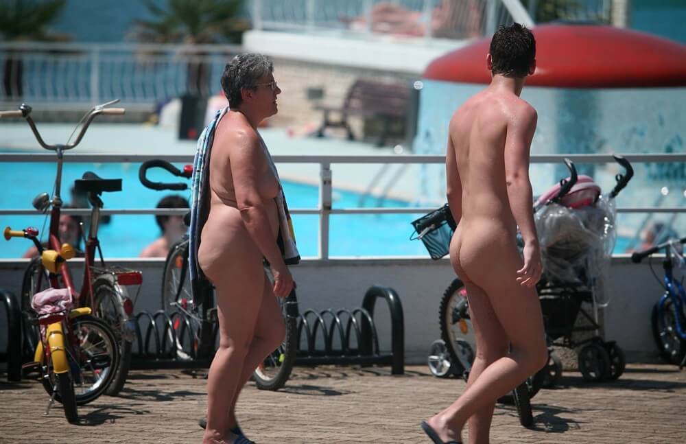 Sun-Soaked Sidewalk pics - The concept of being without clothes