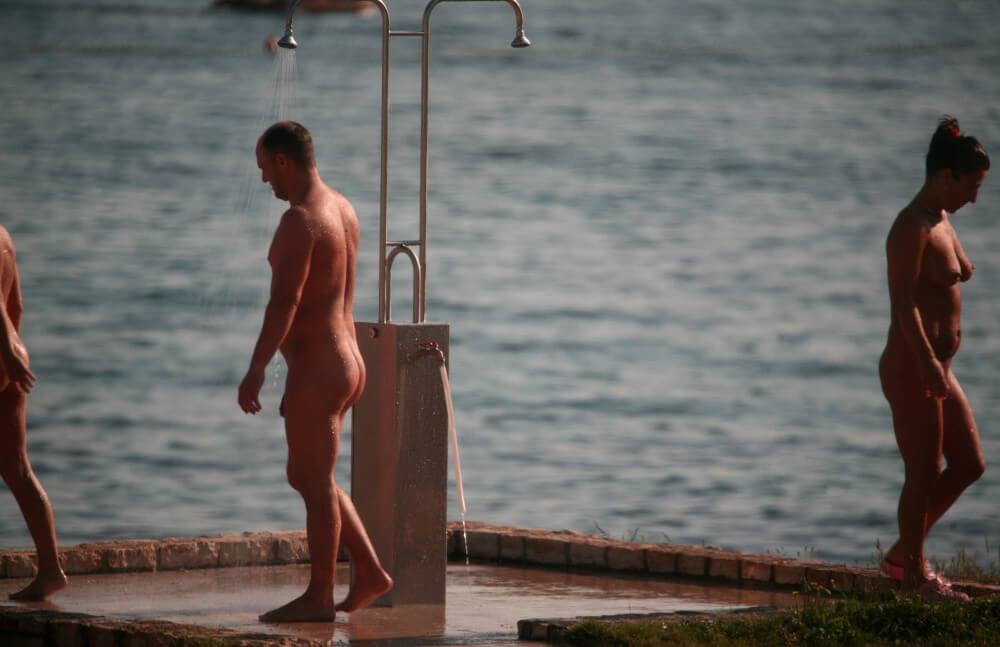Naturist Shower at Dusk pics - Nudity helps us better understand ourselves and the world around us