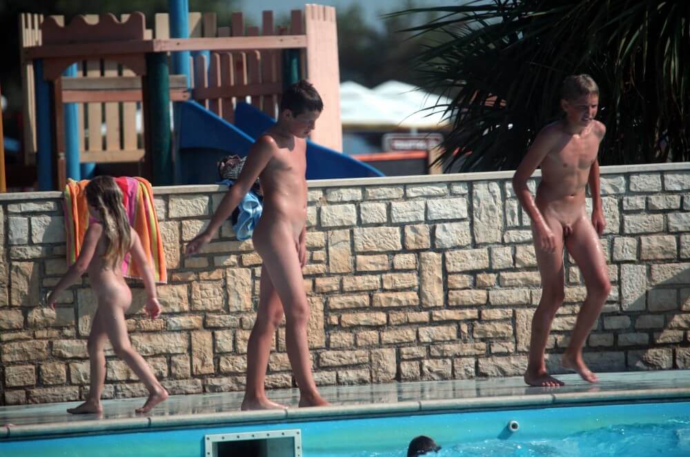 Naturist Pool Assortment photos - Support and mutual understanding are important in the nudism movement
