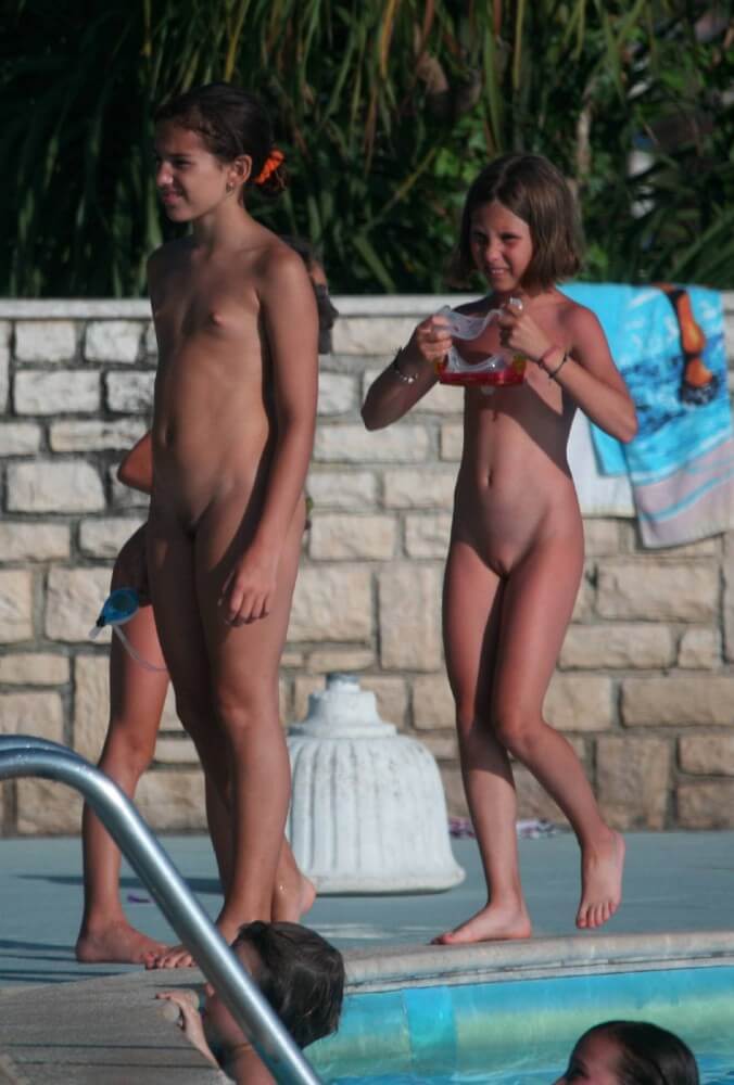 Two Poolside Nudist Girls pics - Nudism has been around for a very long time